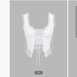 Commense fly away fairy lace trim crop cami top